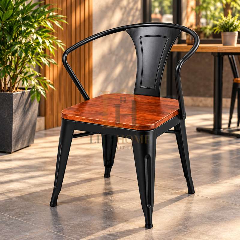 Modern Wooden+Metal Café Chair , Restaurant Chair