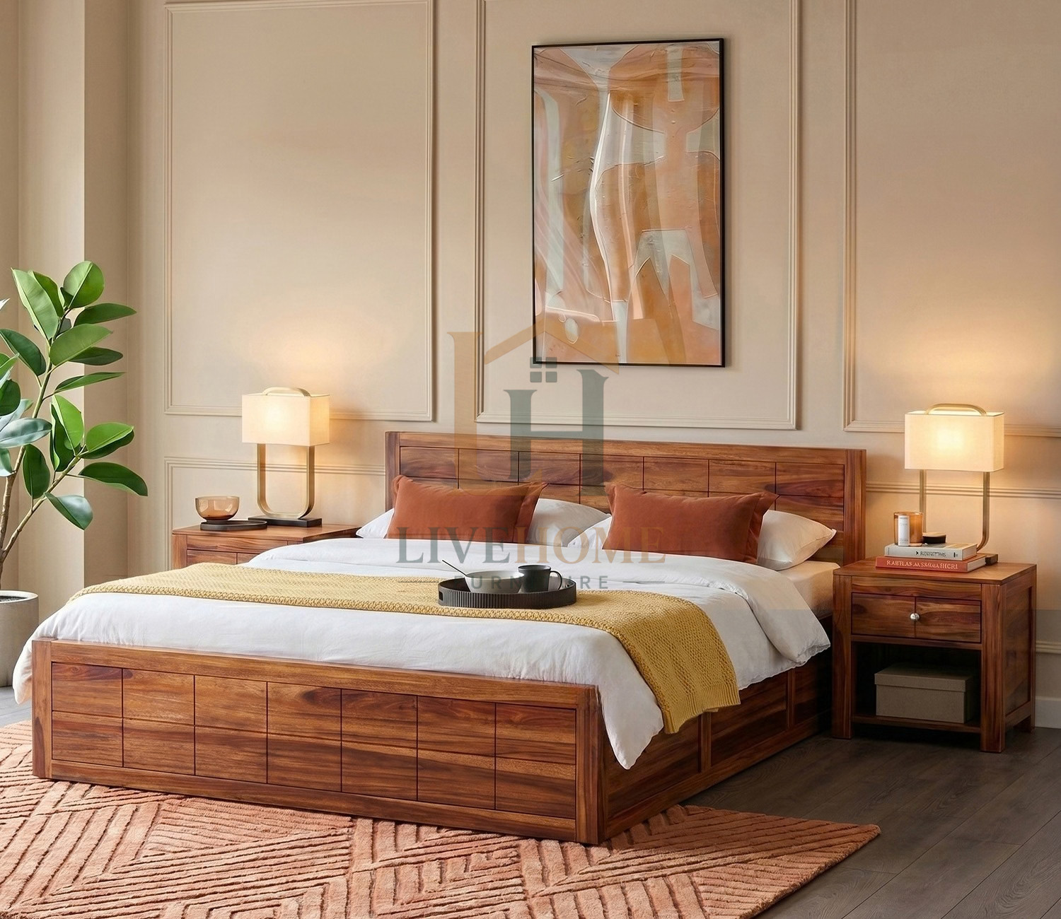 Boston Sheesham Wood Bed