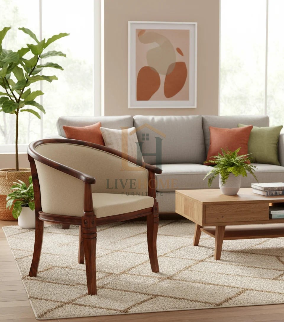 Artisan Weave Sheesham Wood Accent arm Chair